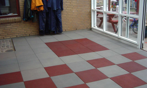 Daycare entrance rubber flooring tiles