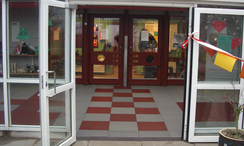 Daycare entrance rubber flooring tiles