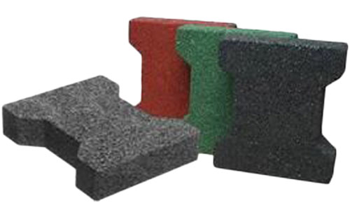 Dogbone rubber pavers and rubber tiles