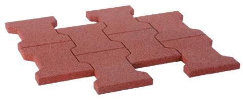 Dogbone rubber bricks and rubber tiles