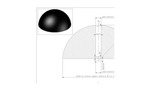 Rubber Hemisphere foot with hole