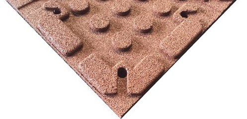 ErgoTile Quad 516x516x25 mm rubber tile with X-connector bottom type F