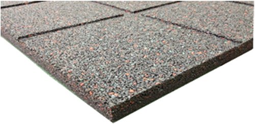 ErgoTile Quad 1000x1000x25 mm rubber tile bottom profile
