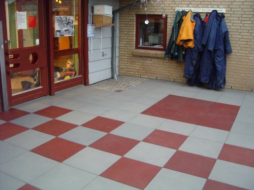 Daycare entrance rubber flooring tiles