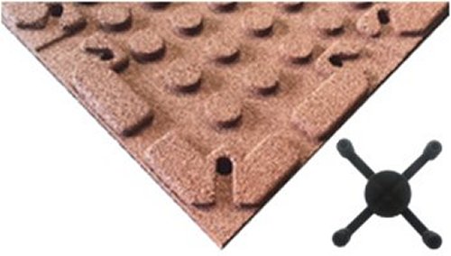 ErgoTile Quad DIY 516x516x25 mm rubber tile with X-connector system and drainage
